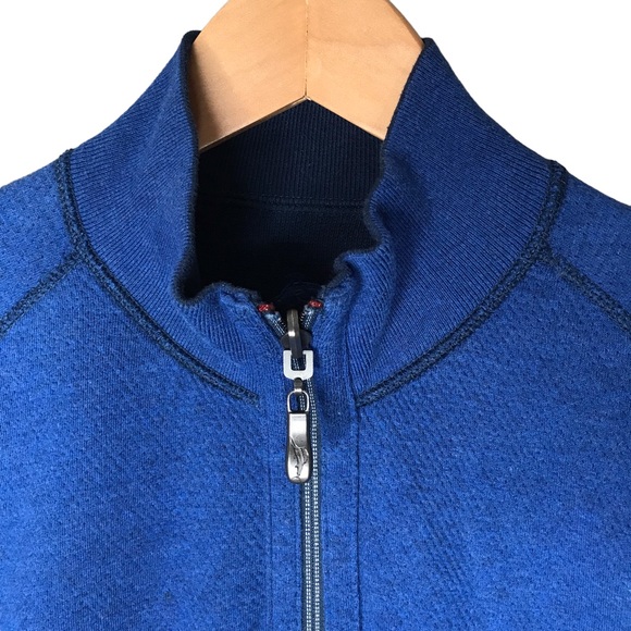 Tommy Bahama Reversible 1/4 Zip Sweater Pullover Long Sleeve Blue Navy Men’s LRG - Picture 5 of 13